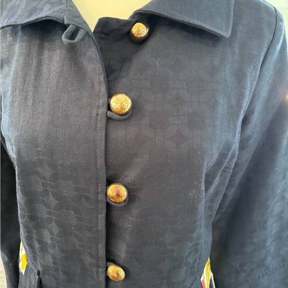 Milly Navy Shirt Dress or Jacket with Vibrant Accents or BNWT $395 - Picture 3 of 12